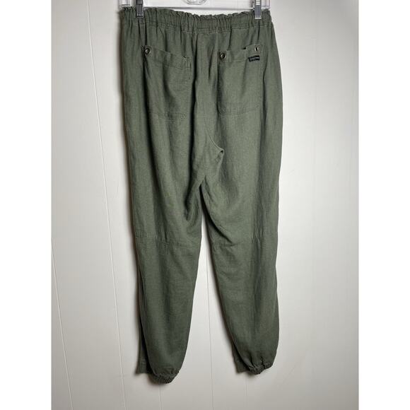 Sanctuary Linen Blend Pull On Jogger Pants Olive Green Pockets Size Medium - Picture 2 of 12